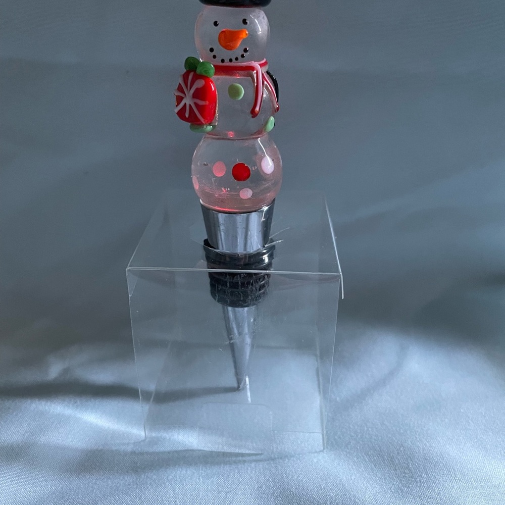 LED Snowman Wine Stopper - New